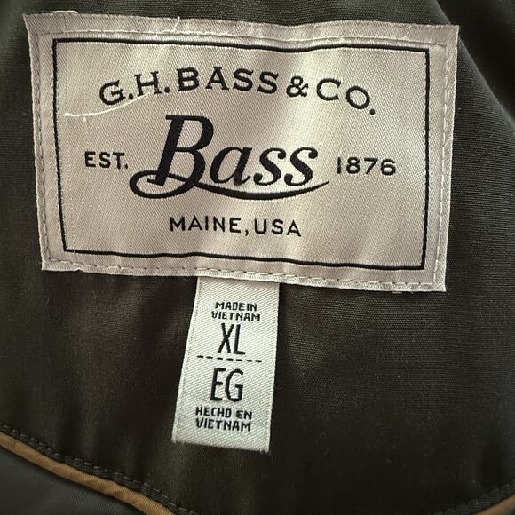 Bass Parka Puffer Jacket Sz XL Womens Olive Down Quilted Black Faux Fur Hood - Picture 9 of 12